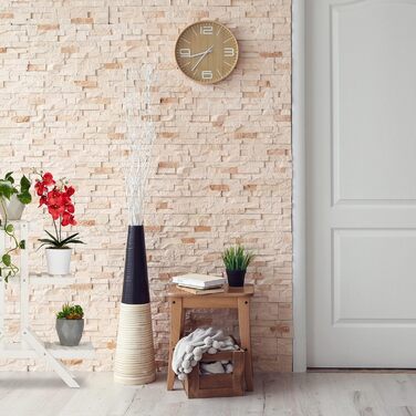 Relaxdays Blumentreppe Holz, 3 Stufen, 5 Ablagen, Shabby Chic, HBT: 83x83x28 cm, Weiß