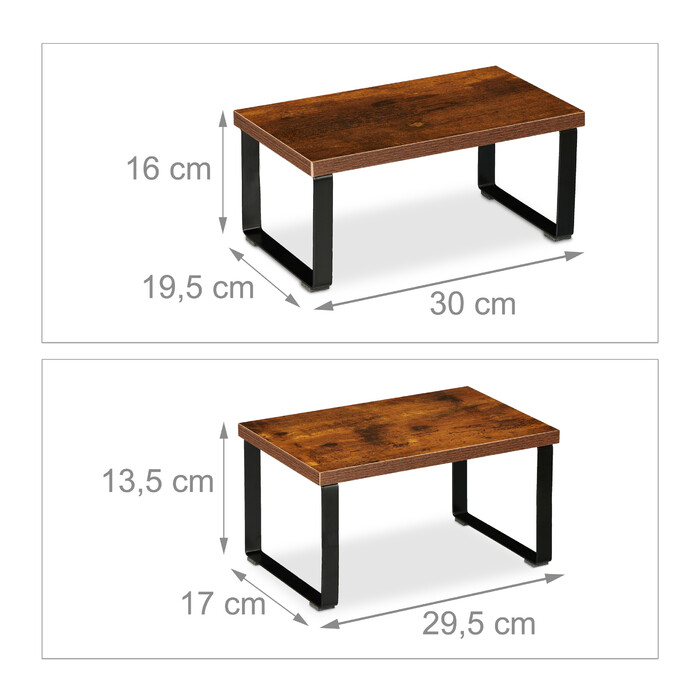 Relaxdays 2-tlg. Tischregal Set Industrial Design