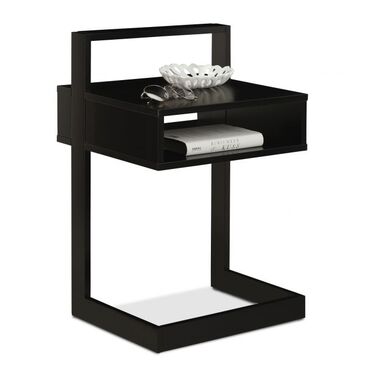 Relaxdays Beistelltisch mit Fach schwarz