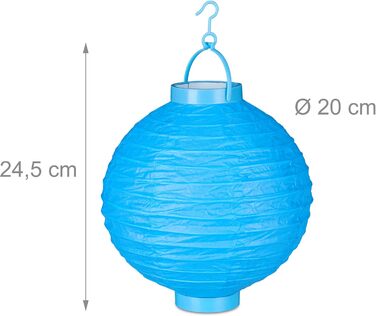 Relaxdays LED Lampions, 10 Stk, batteriebetrieben, Ø 20cm, für drinnen & draußen, mehrfarbig