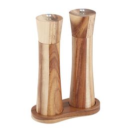 Relaxdays Salz und Pfeffermühle Set Akazienholz