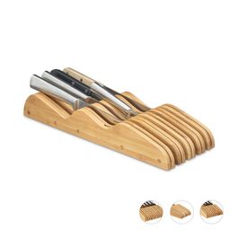 Relaxdays Messerblock Bambus für Schublade