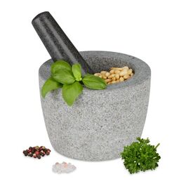 Relaxdays Granit Mörser mit Stößel