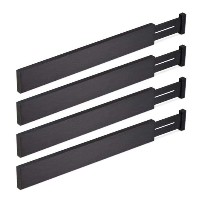 Relaxdays 4er Set Schubladentrenner in Schwarz