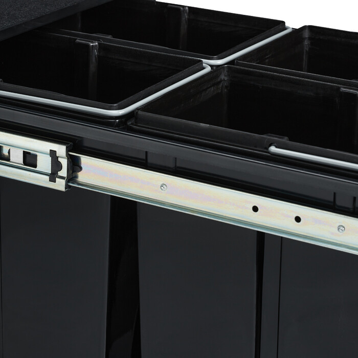 Relaxdays Einbaumülleimer schwarz 4x8 l