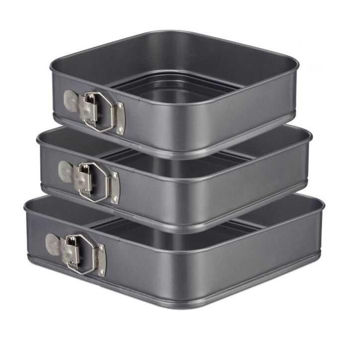Relaxdays Quadratische Springform im 3er Set