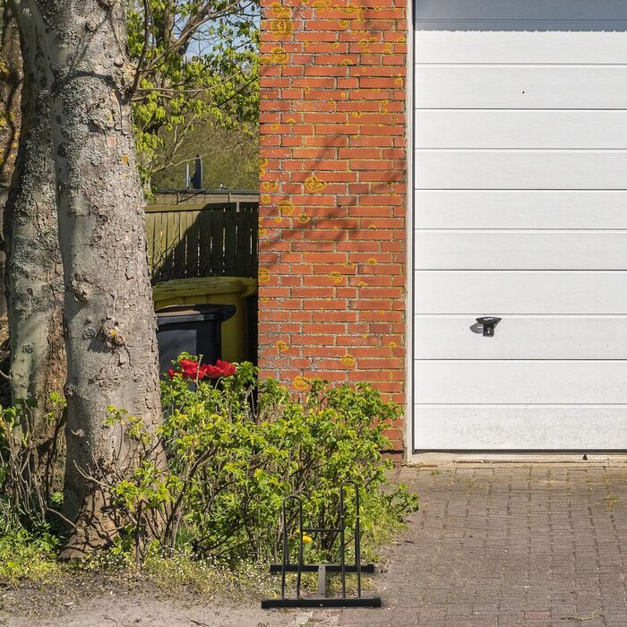 Relaxdays Fahrradständer Boden, für 2, 60 mm Reifenbreite, Metall, Garage, Fahrrad-Abstellständer, schwarz