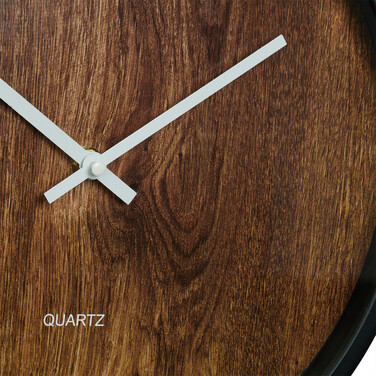 Relaxdays Moderne Wanduhr in Holzoptik