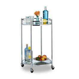 Relaxdays Servierwagen rund Silber