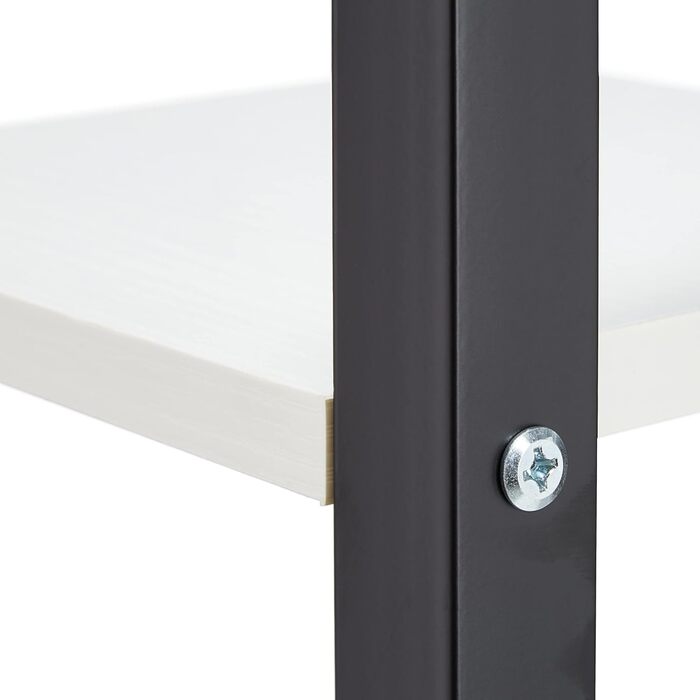 Relaxdays Pflanzenregal, Blumentreppe 5 Ablagen, 117x43x22 cm, Stahl/MDF, innen, Schwarz-weiß