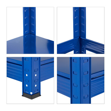Relaxdays Blaues Schwerlastregal Metall 5 Ebenen