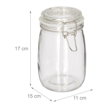 Relaxdays 1000 ml Einmachgläser im 6er Set