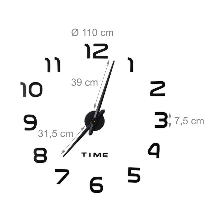 Relaxdays DIY Wanduhr mit 3D-Zahlen