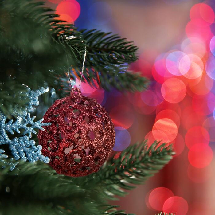 Relaxdays 150er Set Weihnachtskugeln, glitzernd, matt & glänzend, Kunststoff, ∅ 3, 4 & 6 cm, Rot