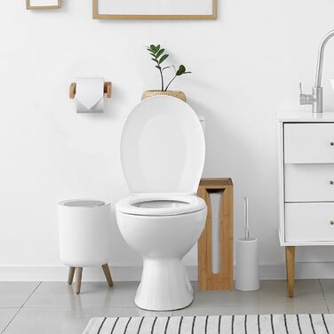 Relaxdays Toilettenpapierhalter Set, Bambus, 4 Rollen, WC-Rollenhalter Wandmontage & Ersatzrollenhalter stehend, natur