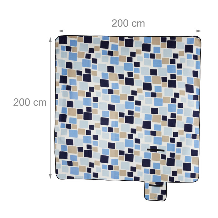 Relaxdays Picknickdecke Muster blau
