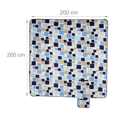 Relaxdays Picknickdecke Muster blau