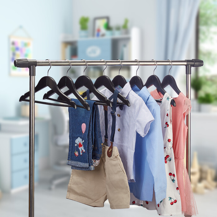 Relaxdays Kinderkleiderbügel Holz schwarz