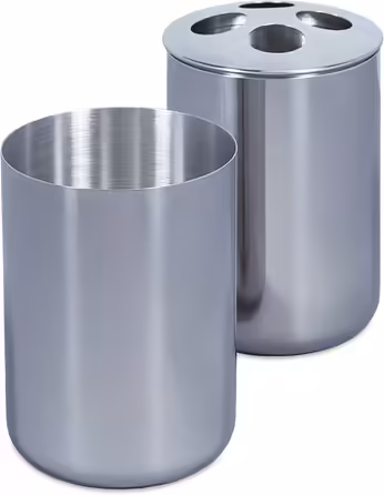 Relaxdays 5-tlg. Badezimmer Set, Edelstahl poliert, moderne Badaccessoires, Silber