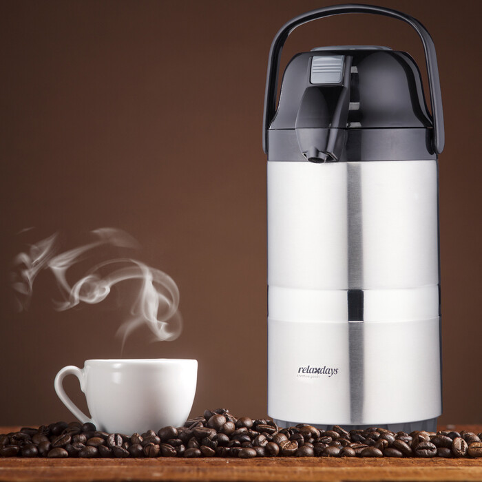 Relaxdays Kaffee Pumpkanne 2,2 Liter