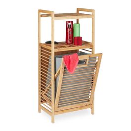 Relaxdays Bambus Badregal mit Wäschekorb