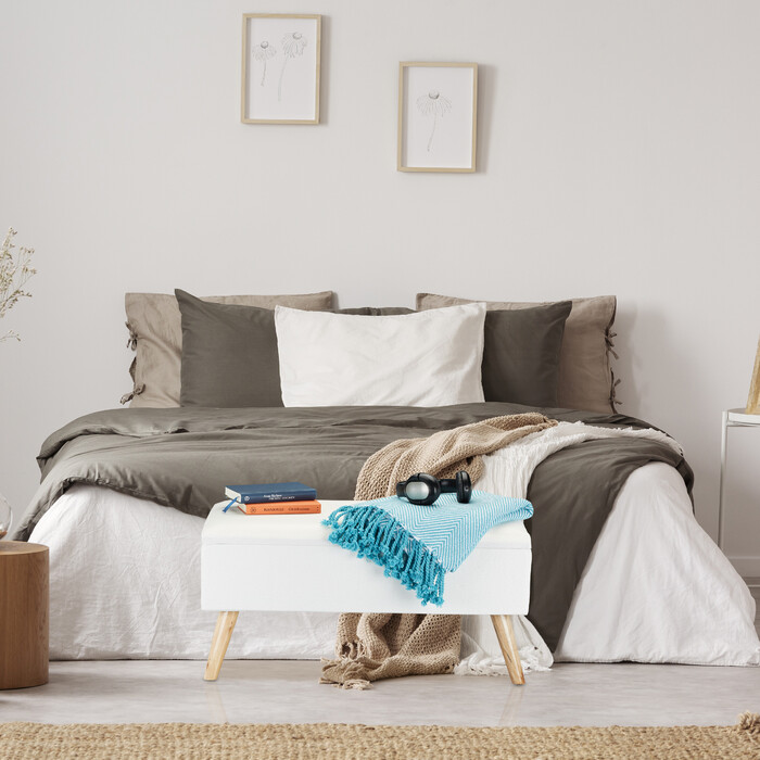 Relaxdays Gepolsterte Sitzbank mit Stauraum