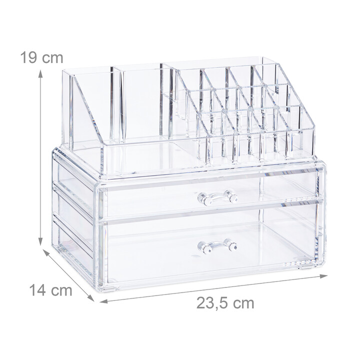 Relaxdays Make-Up Organizer mit 2 Schubladen