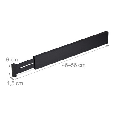 Relaxdays 4er Set Schubladentrenner in Schwarz