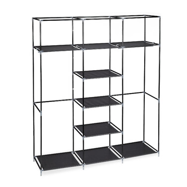 Relaxdays Stoffkleiderschrank XXL mit 9 Böden