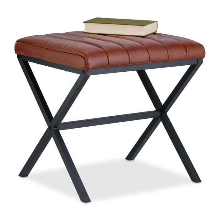 Relaxdays Sitzhocker mit Kunstlederbezug