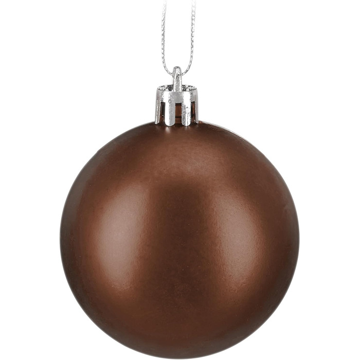 Relaxdays Weihnachtskugeln 150er Set, glitzernd/matt/glänzend, Kunststoff, ∅ 3/4/6 cm, Braun