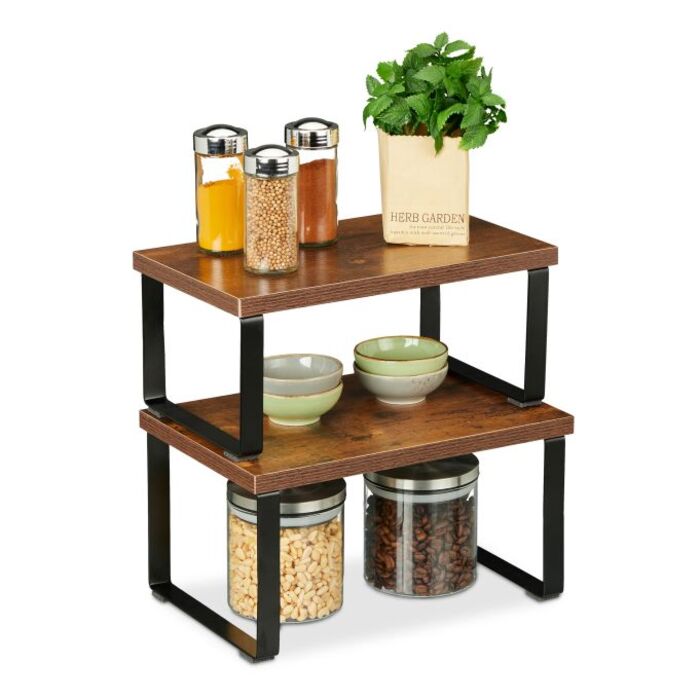 Relaxdays 2-tlg. Tischregal Set Industrial Design