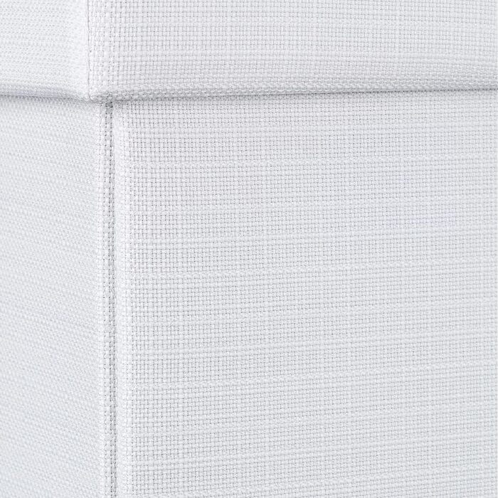 Relaxdays Faltbarer Sitzhocker, Fußablage & Sitzwürfel, Leinen, mit Deckel, 38x38x38 cm, Weiß