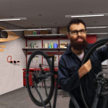 Relaxdays Fahrrad Wandhalterung, 2 Räder, bis 30kg, klappbar, HBT 28 x 47,5 x 51 cm, Fahrradaufhängung Wand, rot/schwarz