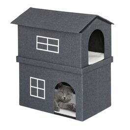 Relaxdays Katzenhaus 2 Etagen für drinnen