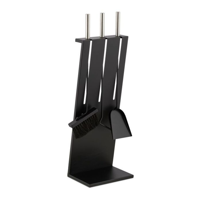 Relaxdays 4-teiliges Kaminbesteck in Schwarz