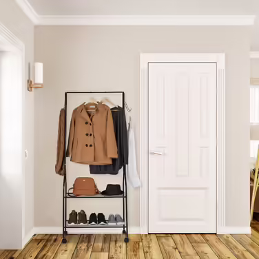 Relaxdays Rollgarderobe mit Ablage & Haken
