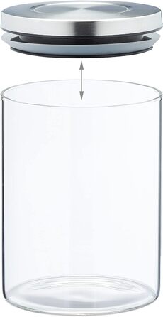 Relaxdays Glasdosen, 3er Set, 650 ml, luftdicht, transparent/silber