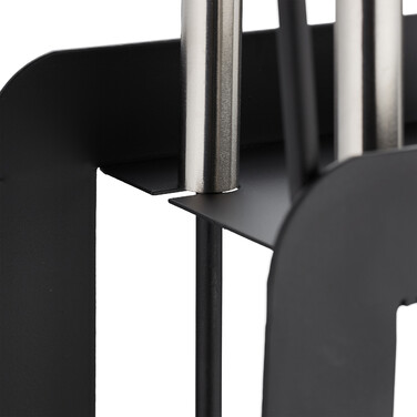 Relaxdays 5-teiliges Kaminbesteck schwarz modern