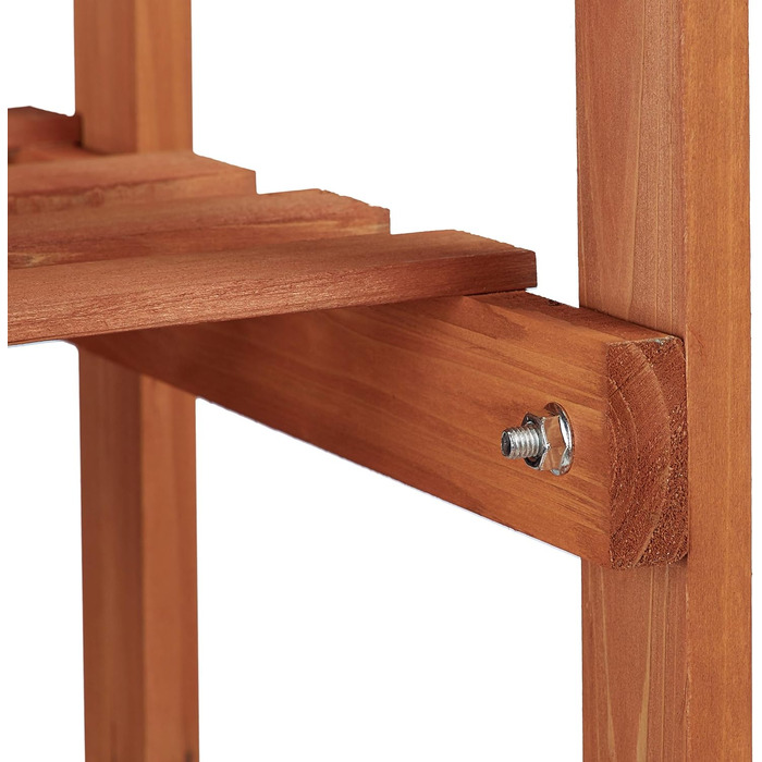 Relaxdays Blumenregal aus Holz, 5 Ebenen, für innen, ca. 125x81x25 cm, hellbraun