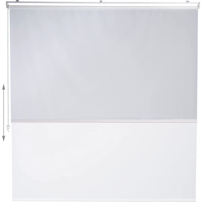Relaxdays Duschrollo,  Seilzugrollo für Dusche & Badewanne, Decke & Fenster, Badrollo wasserabweisend, weiß, PVC, Aluminium, Kunststoff (160x240 cm)