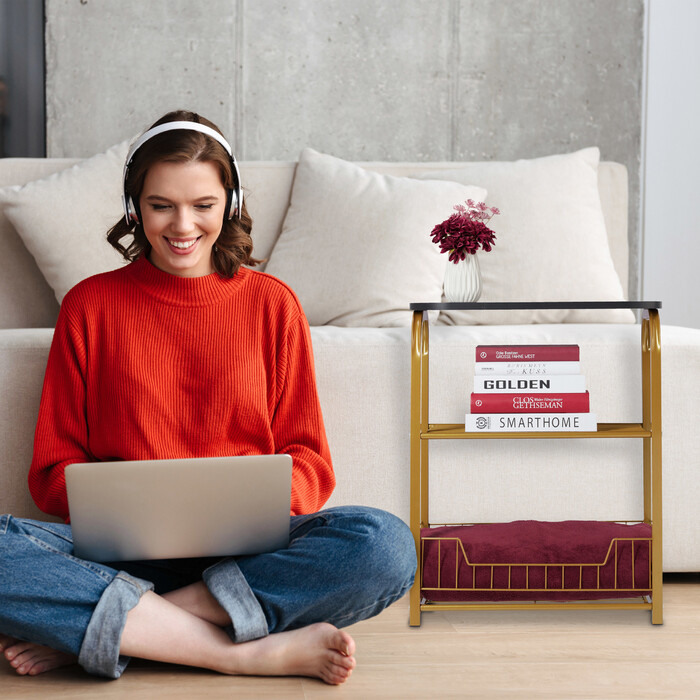 Relaxdays Beistelltisch Aufbewahrung