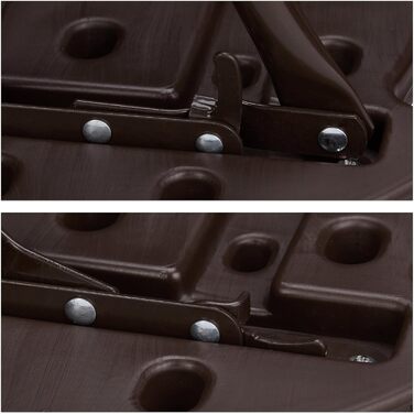 Relaxdays Barhocker klappbar BASTIAN 2er Set, wetterfest, 80 cm, Kunststoff, Braun