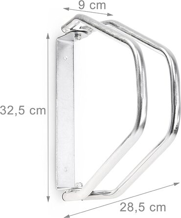 Relaxdays 2 x Fahrradständer im Set, Wandparker als Einzelständer, zur Wandmontage, verstellbar, HBT 32,5 x 9 x 28,5 cm, Silb