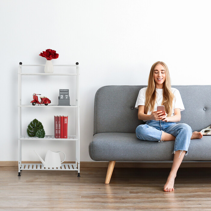 Relaxdays Standregal mit 4 Ablagen