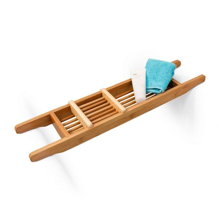 Relaxdays Badewannenablage 69 x 14 cm Bambus