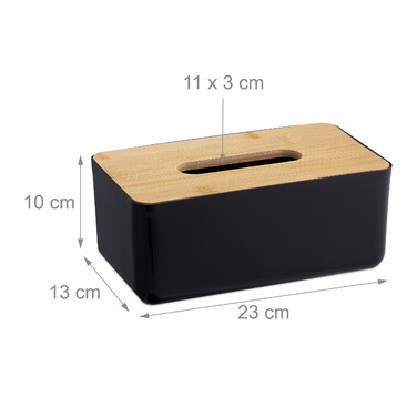 Relaxdays Taschentuchbox Bambusdeckel