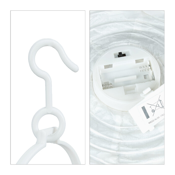 Relaxdays LED Lampions weiß 10 Stück