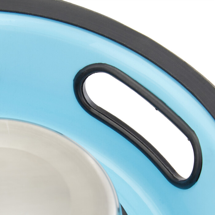 Relaxdays Doppelnapf Futterstation blau