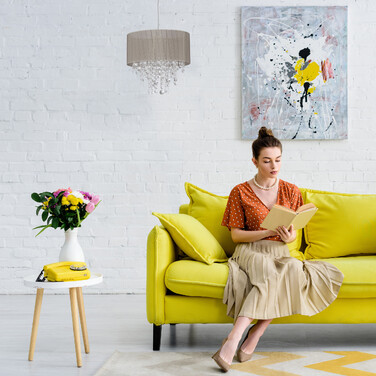 Relaxdays Hängelampe Organza Kristall
